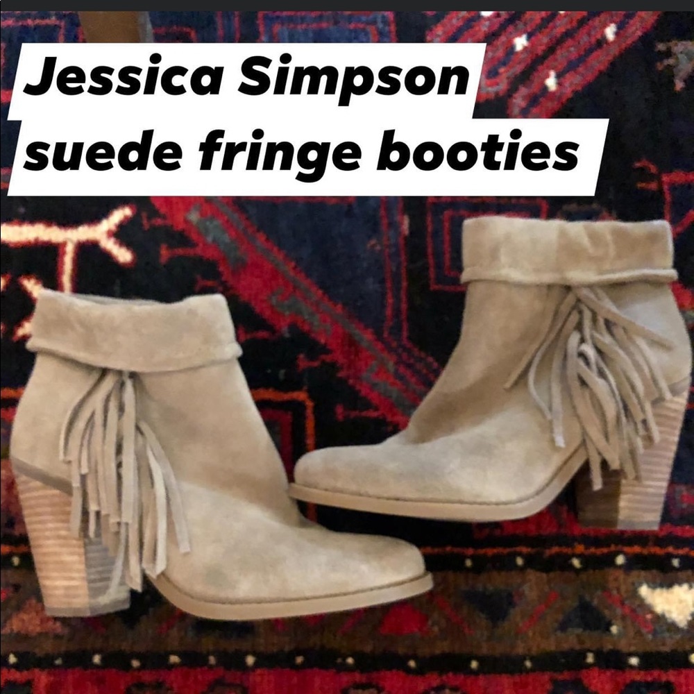 Jessica Simpson Suede fringe booties